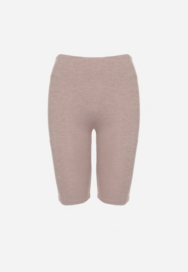 Beżowe Szorty Typu Kolarki z Wysokim Stanem Liradiere