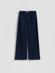 Jeansy wide leg comfort - granatowy