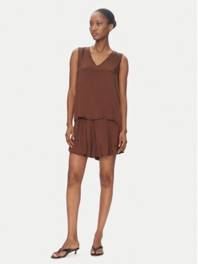 ViCOLO Szorty materiałowe TD0764 Brązowy Regular Fit