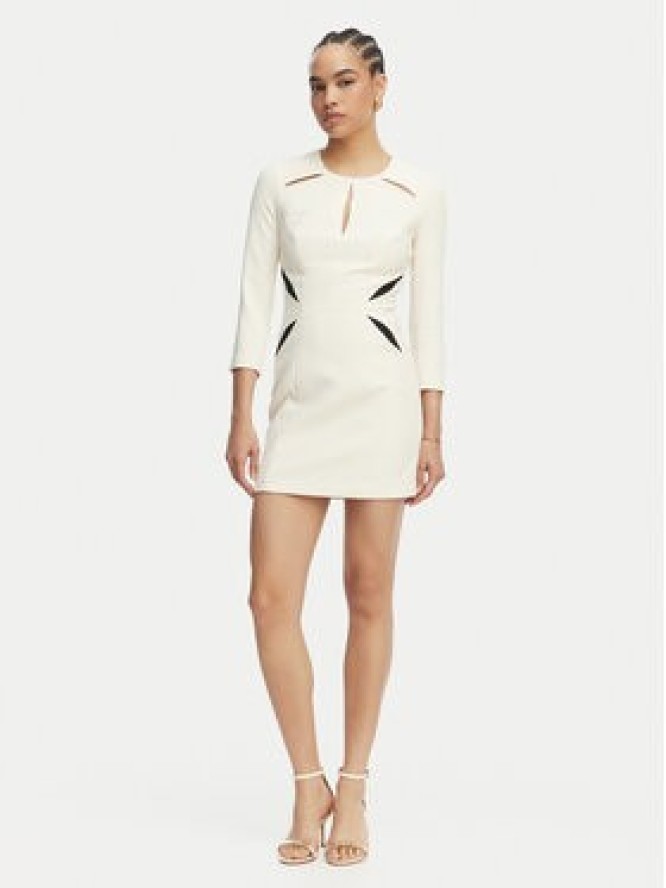 Elisabetta Franchi Sukienka koktajlowa AB-868-61E2-V390 Kremowy Slim Fit