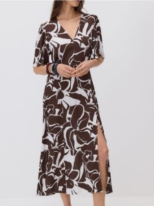 Sukienka z wiskozy - brązowy