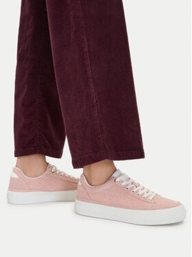 Tommy Hilfiger Sneakersy Washed Canvas Platform Trainers FW0FW09172 Różowy