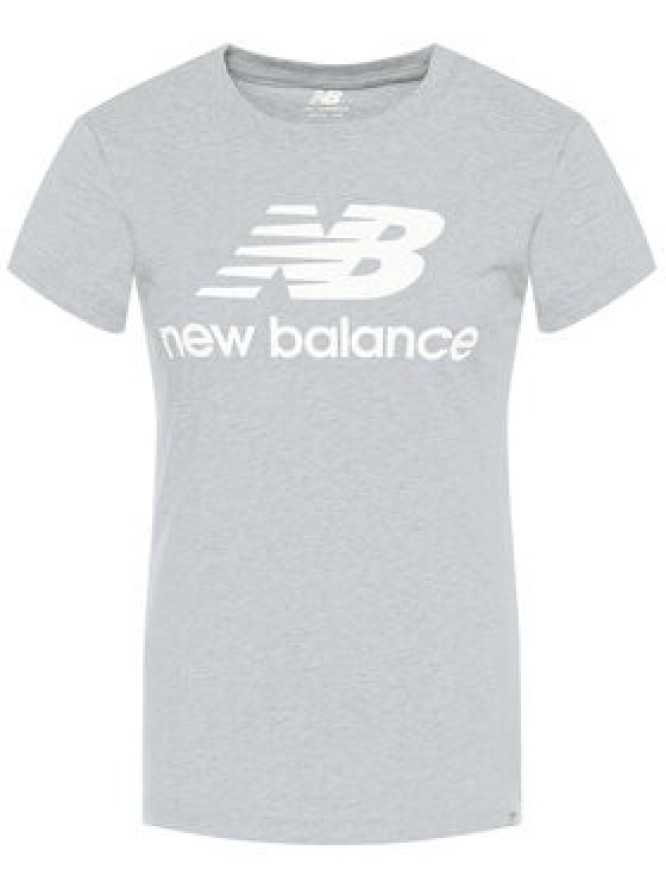 New Balance T-Shirt Essentials Stacked Logo Tee WT91546 Szary Athletic Fit
