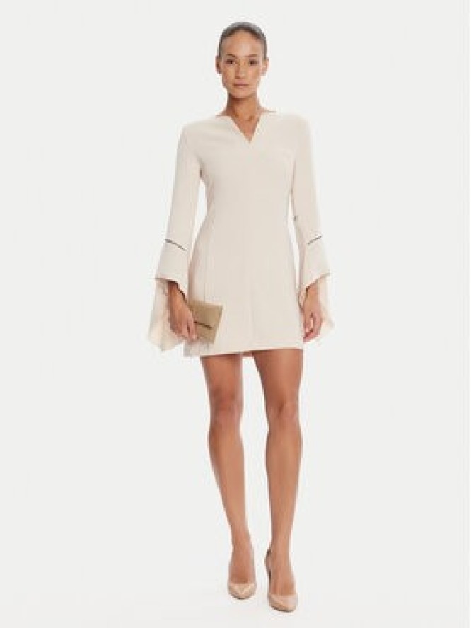 Rinascimento Sukienka koktajlowa CFC0126187003 Beżowy Slim Fit