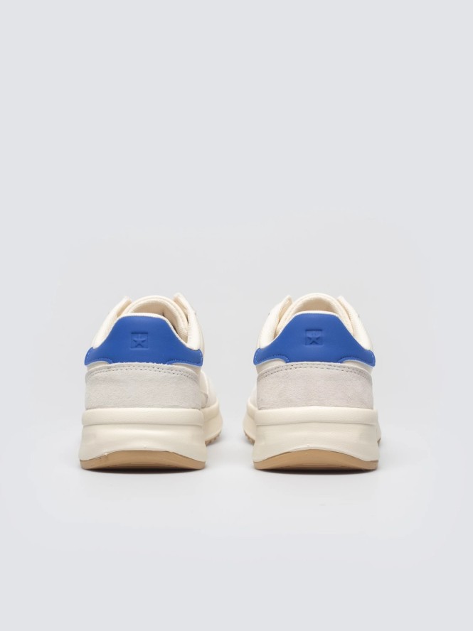 sneakersy damskie ze skórzanymi wstawkami beżowe tt274161 801