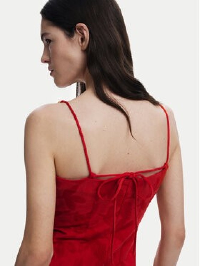 Desigual Sukienka koktajlowa Tigris 25SWVW85 Czerwony Slim Fit