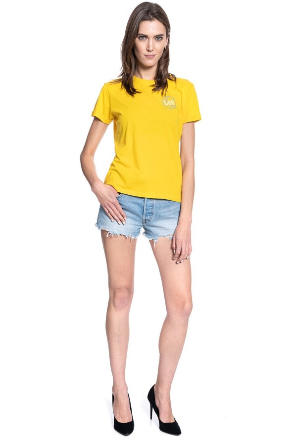 T-SHIRT DAMSKI LEE SS GLOBAL TEE LEMON ZEST L44BEPMM 112109799