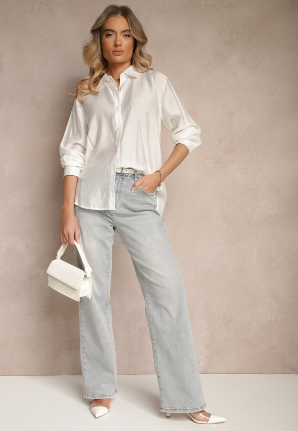 Biała Klasyczna Koszula z Wiskozy Vilnelis