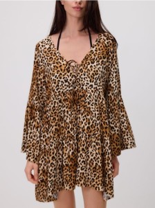 Narzutka plażowa z wiskozy - brązowy