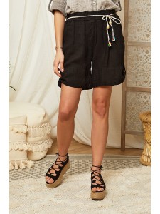 Lin Passion Lniane szorty w kolorze czarnym rozmiar: 34/36