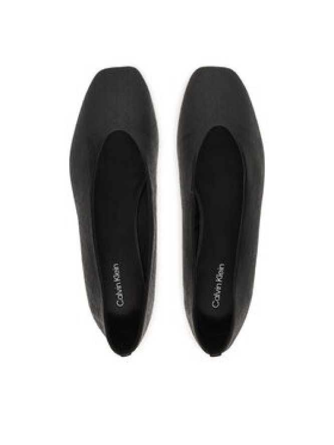 Calvin Klein Baleriny Square Ballerina Aop Lth HW0HW02936 Czarny