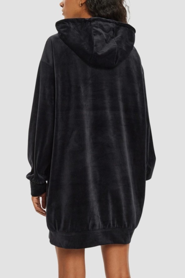 GUESS Сzarna damska długa welurowa bluza Couture, Rozmiar M