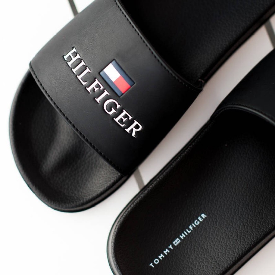 Czarne Klapki Tommy Hilfiger Modne Buty Na Lato