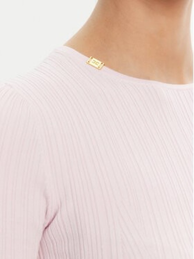 Elisabetta Franchi Sweter MK-55B-51E2 Fioletowy Slim Fit