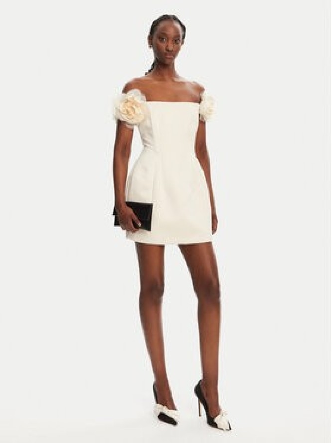 Elisabetta Franchi Sukienka koktajlowa AB-T51-52E2-V460 Écru Regular Fit