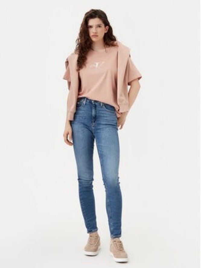 Calvin Klein Jeans T-Shirt Monologo J20J224798 Beżowy Relaxed Fit