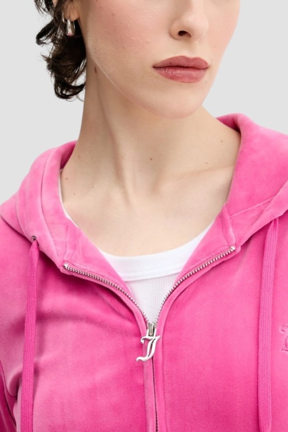 JUICY COUTURE Różowa bluza damska Robertson Hoodie, Rozmiar L