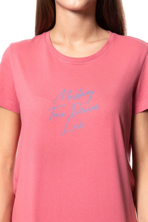 MUSTANG T SHIRT DAMSKI Alina C Print Slate Rose 1009403 8271
