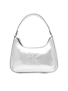 Calvin Klein Torebka Bold Ck Metallic Shoulder Bag LV04F3332G Srebrny