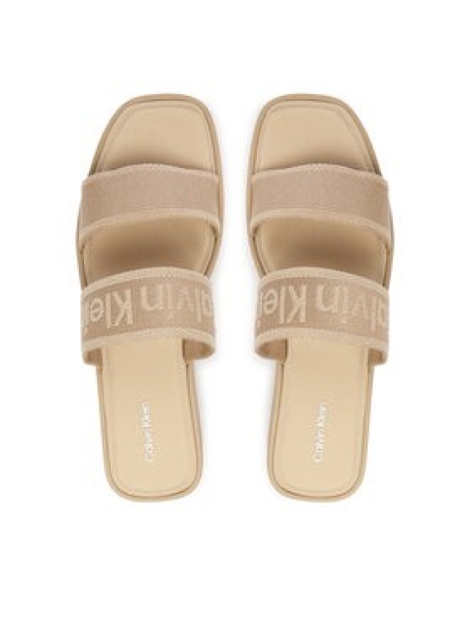 Calvin Klein Klapki Flatform Sndl Webbing HW0HW02878 Beżowy