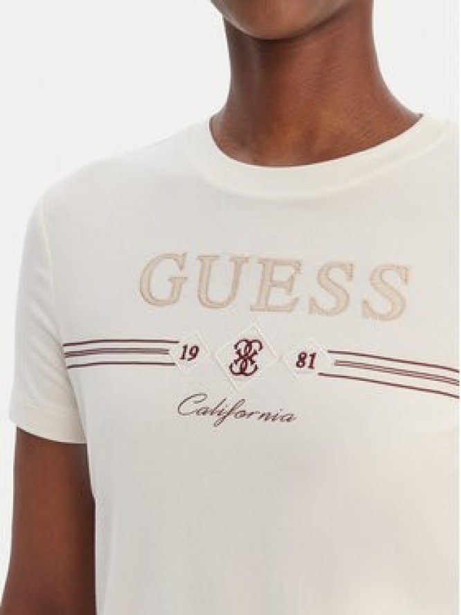 Guess T-Shirt V6GI06 K2967 Écru Regular Fit