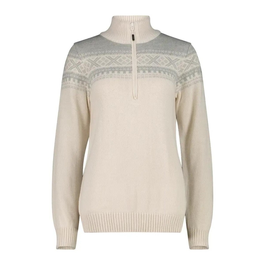 Damski sweter 1/2 zip CMP Wooltech