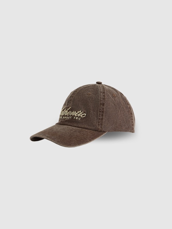 4F Czapka z daszkiem strapback damska - brązowa S/M (58cm)