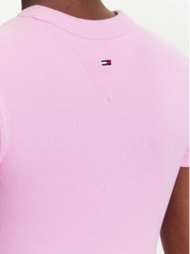 Tommy Jeans Sukienka codzienna Script DW0DW21186 Różowy Slim Fit