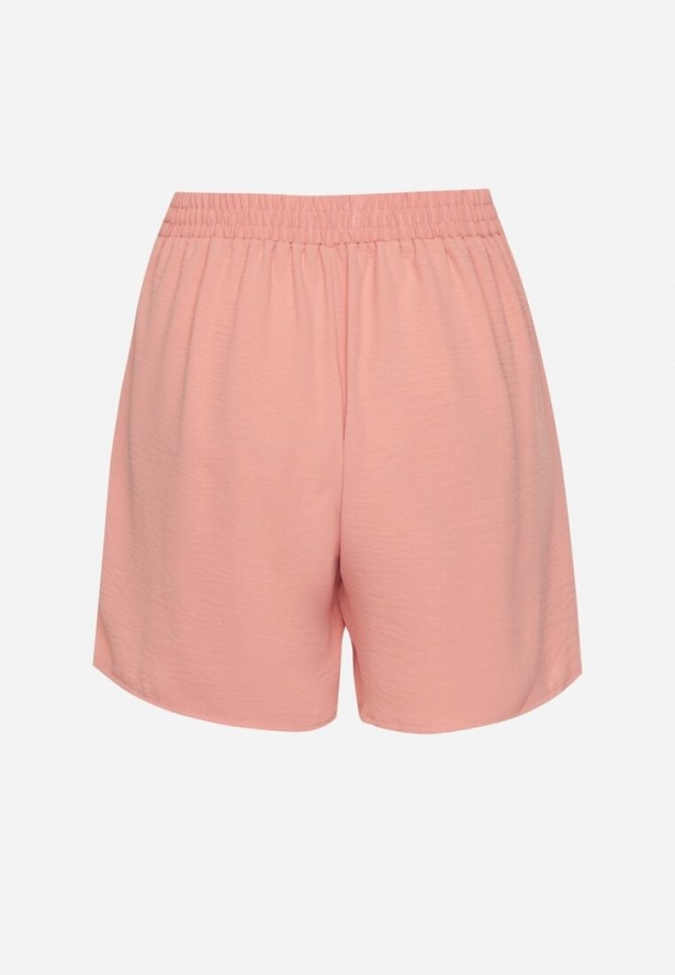 Różowe Szorty z Wysokim Stanem i Wiązaniem Lunadria