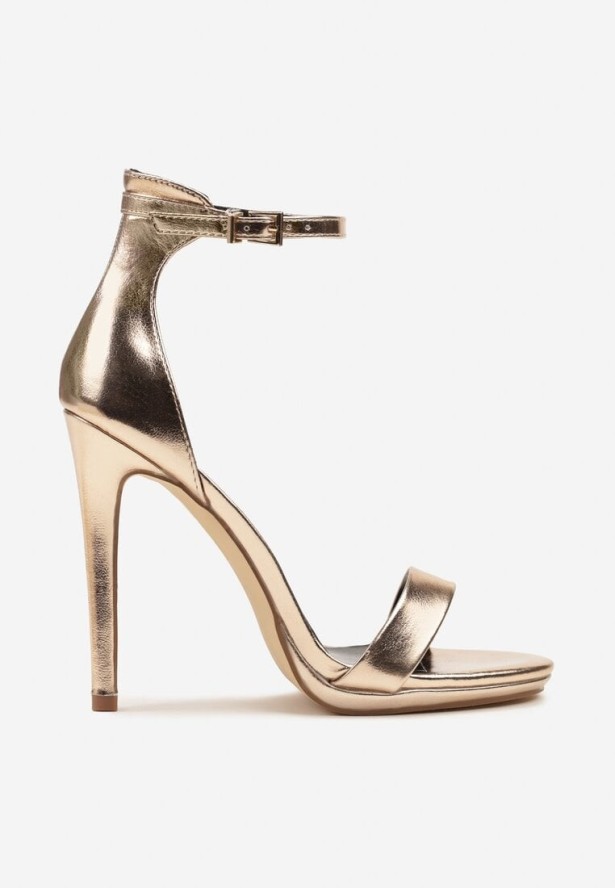 Szampańskie Sandały na Szpilce w Klasycznym Stylu Natileine