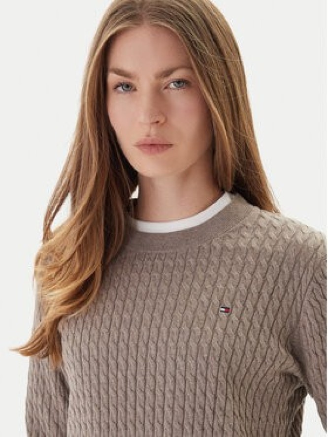 Tommy Hilfiger Sweter Fine WW0WW44993 Beżowy Regular Fit