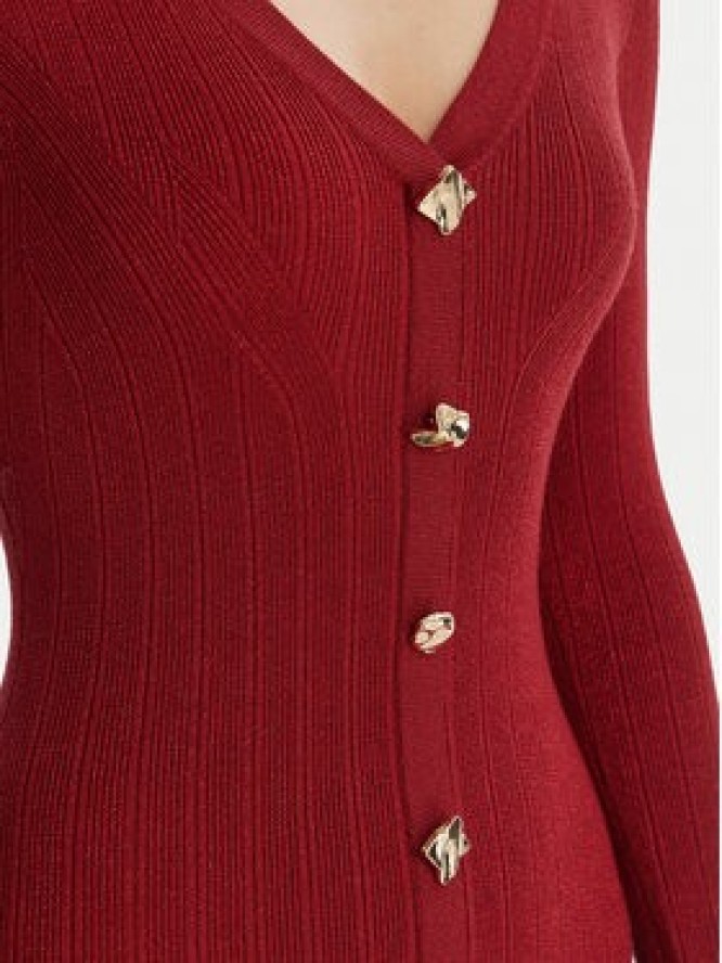 Guess Sukienka dzianinowa W6RK02 Z3700 Czerwony Regular Fit