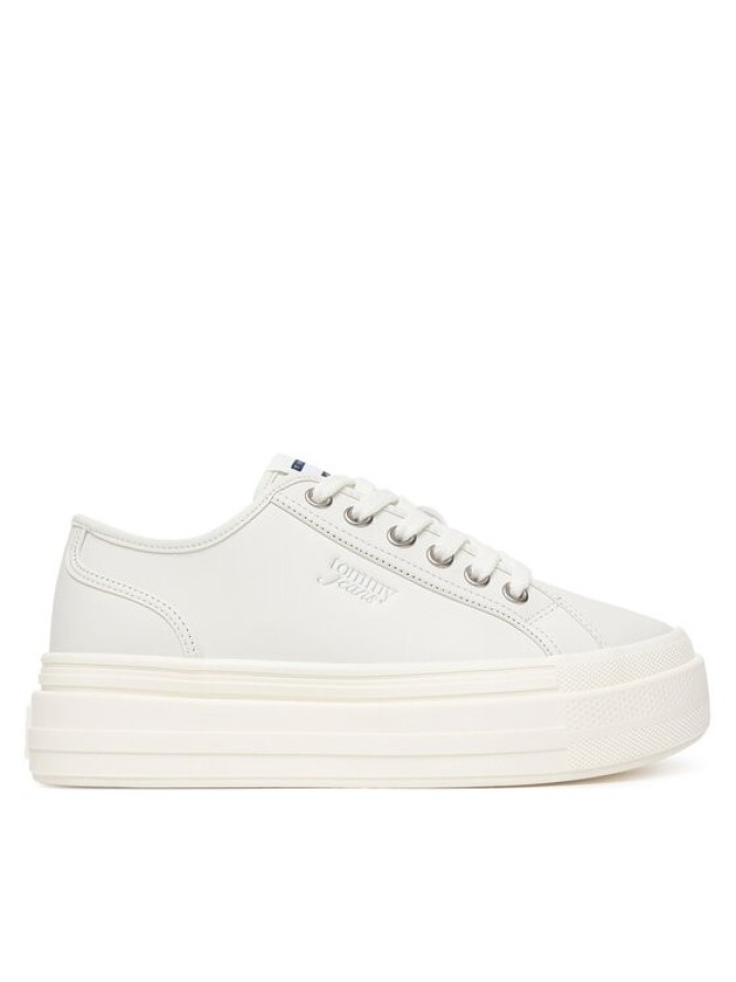 Tommy Jeans Sneakersy Tjw Flatform Sneaker Ltr EN0EN02964 Écru