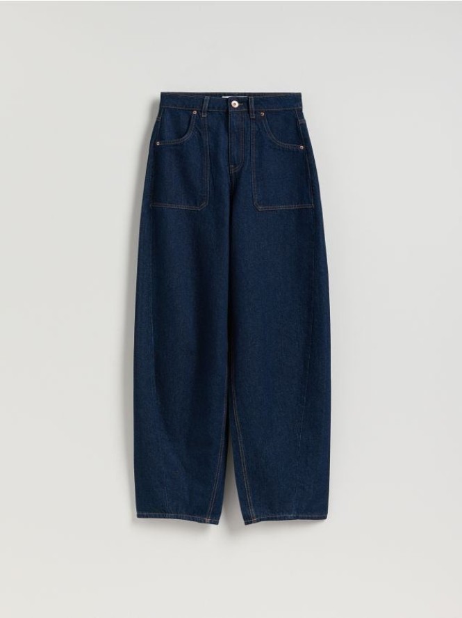 Jeansy balloon - granatowy