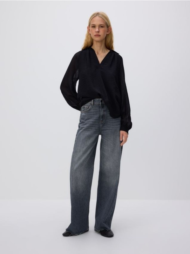 Bluzka z wiskozą - czarny