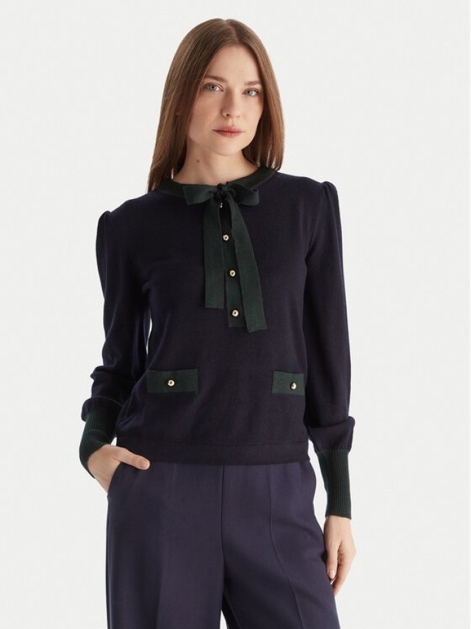 Luisa Spagnoli Sweter Maluma 100211 Granatowy Regular Fit