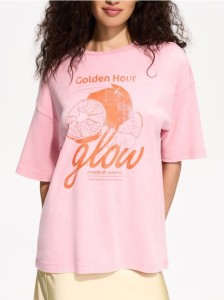 T-shirt z nadrukiem - różowy