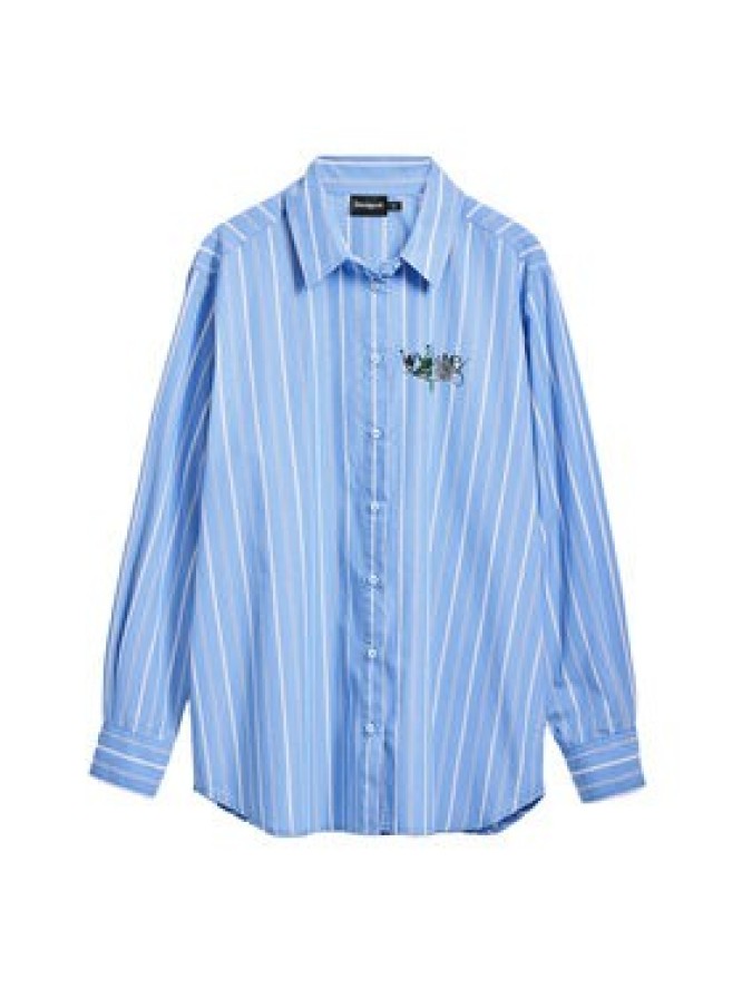 Desigual Koszula Dont Do It 25SWCW16 Niebieski Loose Fit