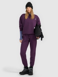 4F Spodnie dresowe joggery damskie - fioletowe XL