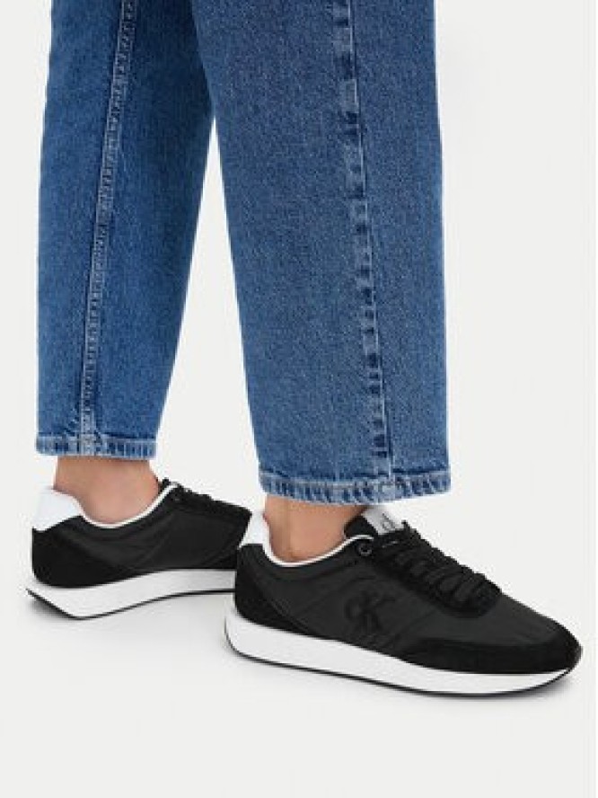Calvin Klein Sneakersy Retro Runner Lace Up Nylon Mg YW0YW01990 Czarny