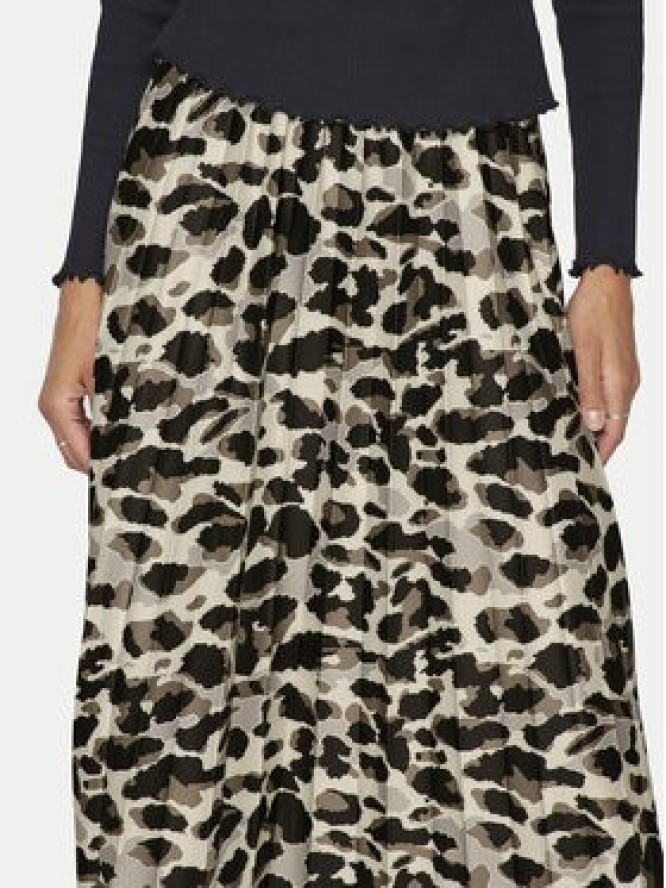 Vila Spódnica plisowana Nitban Print 14068477 Beżowy Regular Fit