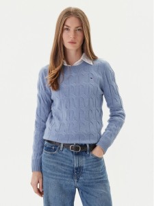 Tommy Hilfiger Sweter WW0WW43586 Błękitny Regular Fit