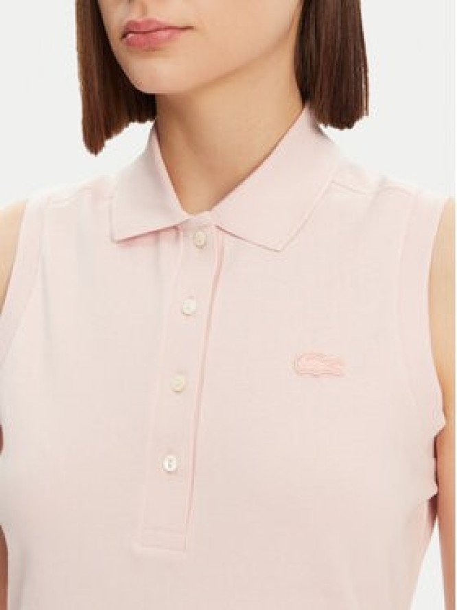 Lacoste Polo PF5445 Różowy Slim Fit