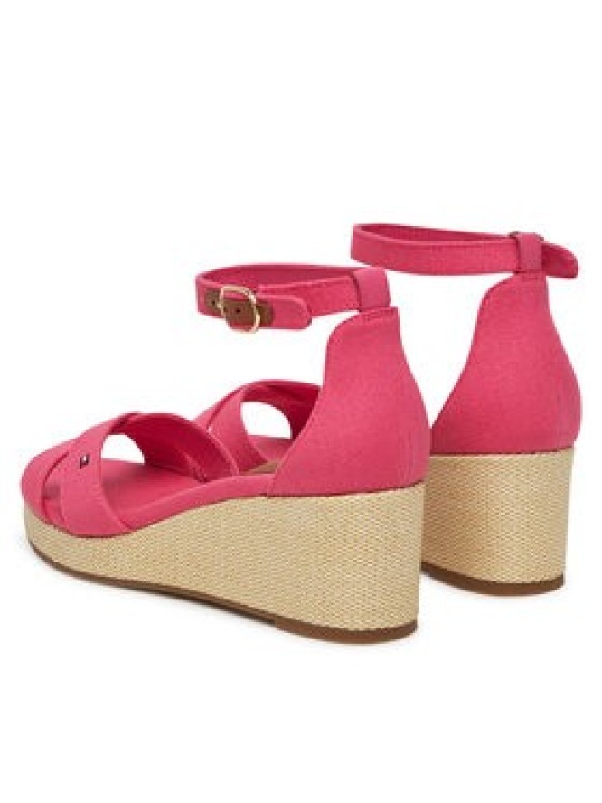 Tommy Hilfiger Sandały Flag Criss-Cros Mid Wedge Espad FW0FW08481 Różowy