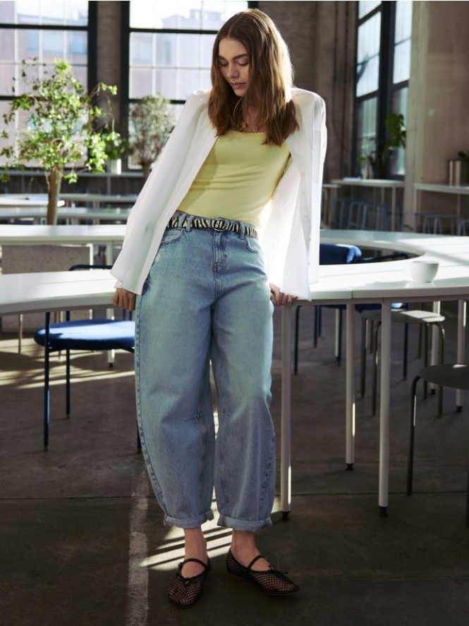 Jeansy balloon fit - niebieski