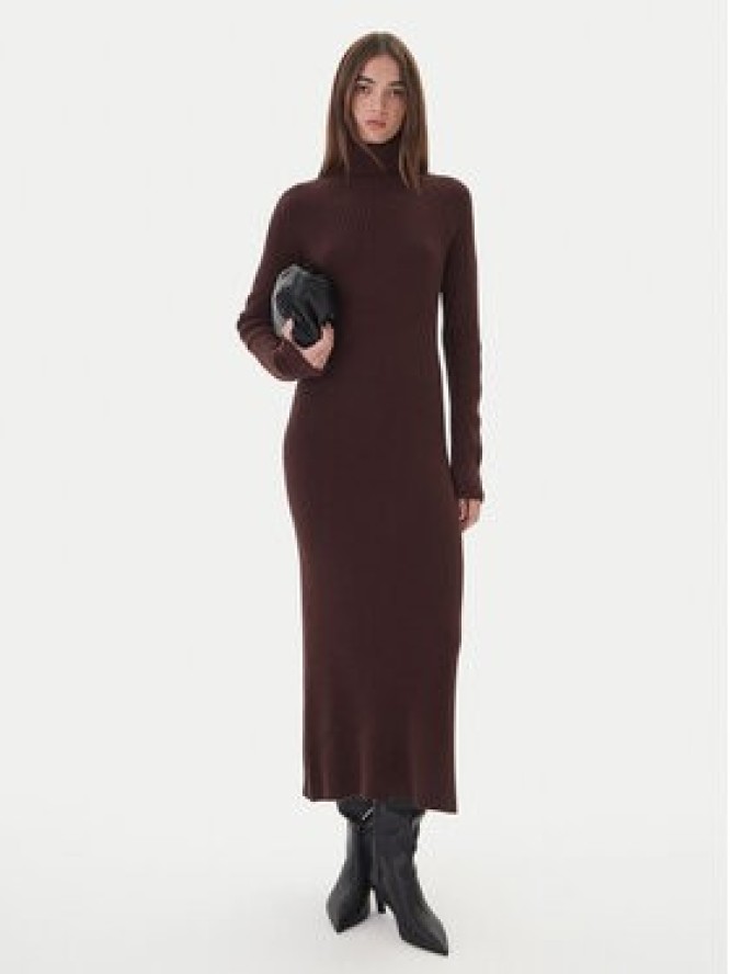 Kontatto Sukienka dzianinowa 3M0853C Brązowy Regular Fit