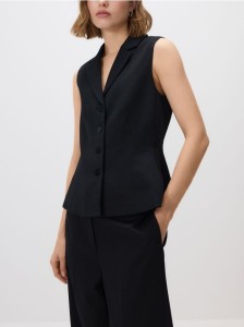 Kamizelka w paski - czarny