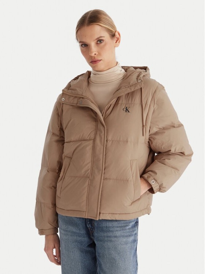 Calvin Klein Jeans Kurtka puchowa LV044D522G Beżowy Regular Fit