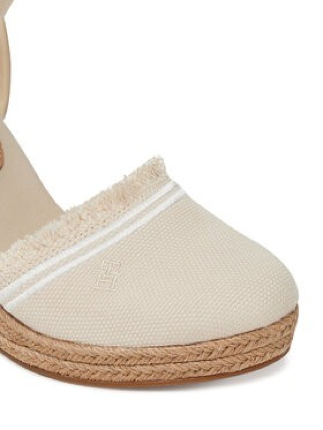 Tommy Hilfiger Espadryle Fringe Canvas High Wedge FW0FW08878 Écru