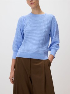 Sweter z bufiastym rękawem - jasnoniebieski